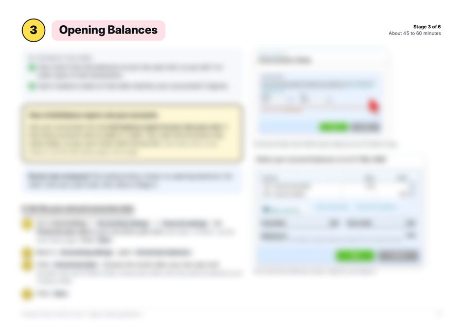 Stage 3: Opening Balances (preview, blurred)