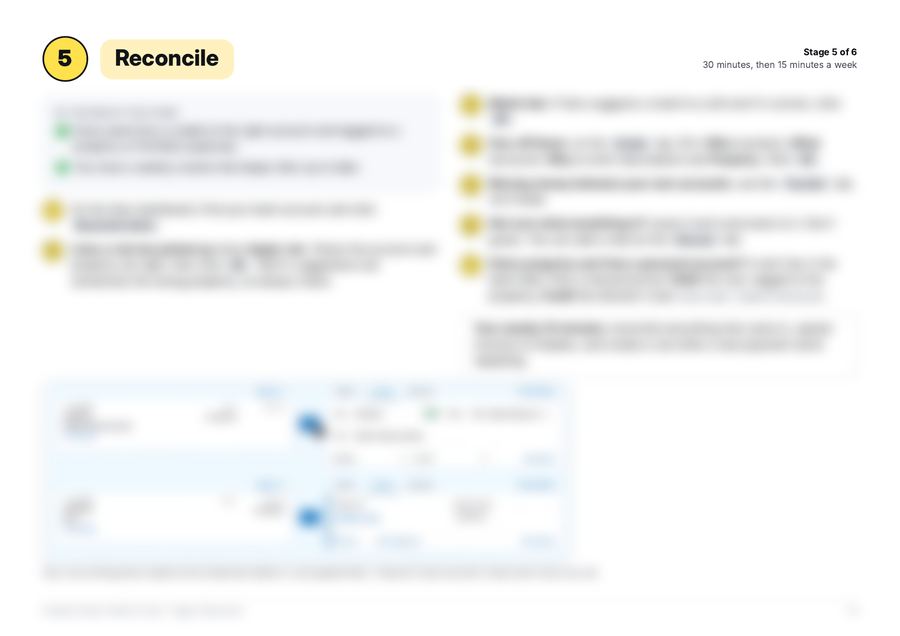 Stage 5: Reconcile (preview, blurred)